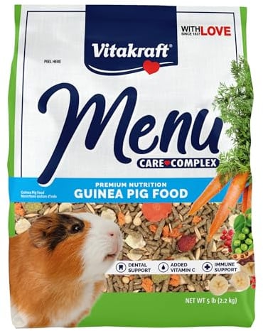 Vitakraft Menu Premium Guinea Pig Food - Alfalfa Pellets Blend - Vitamin and Mineral Fortified