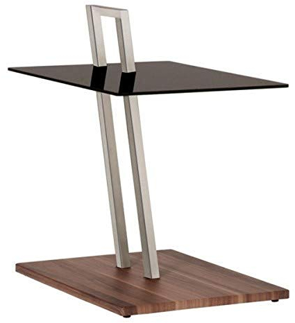 HAKU Möbel 89850 Beistelltisch 35 x 45 x 67 cm, edelstahloptik/nußbaum