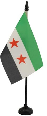 AZ FLAG - Tischflagge Freie Syrische Armee - 15x10 cm - Syrien Tischfahne 10 x 15 Cm - Flaggen