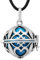 Pendentif Bijou de Grossesse BolaReflets Miroirs Plaqué Argent Carillon Bleu.