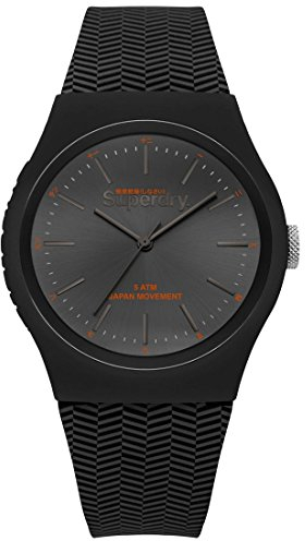 Superdry Herren Analog Quarz Uhr mit Silikon Armband SYG184EE