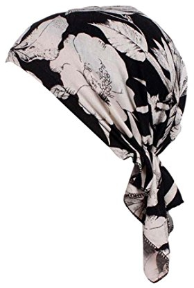 URSING Damen Weich Blumendruck muslimische Kopftuch Bandana Turban Chemo Krebs Cap Sommer Elegant Retro Kopftücher Sonnenhut für Haarausfall Krebs Chemo Haarausfall Make up (A)