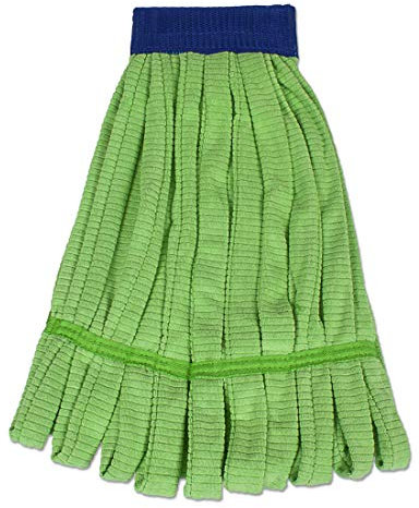 Cleanaide Microfiber Tube Mop Head | Industrial 300Grams | Super Absorbent Looped Ends | Green