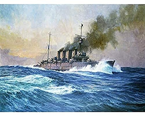 Fine Art Prints Parkes HMS Southampton Battle Jutland War Ship Gemälde Kunstdruck Leinwand Premium Wanddekoration Poster Wandbild