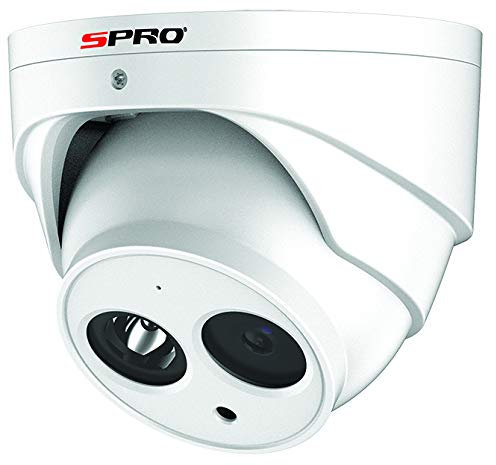 Spro 4MP 2.8mm Lese Turret IP PoE Network CCTV Camera 50m Smart IR with built-in Microphone – White