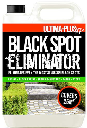 Ultima-Plus XP Black Spot Remover Eliminator for Patio, Stone, Block Paving, Indian Sandstone, and More - Easy to Use Fluid for Stubborn Dirt & Grime (5 Litres)