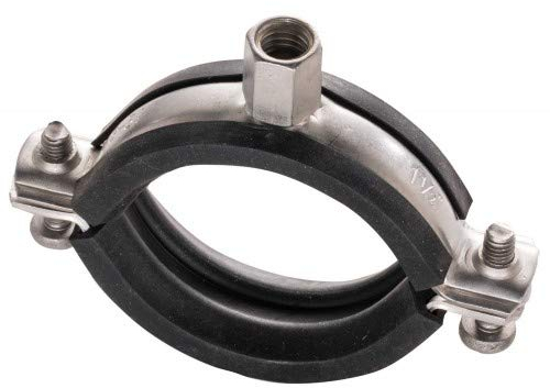2 Stück - Rohrschellen Edelstahl mit Dämmung Größe 137-142mm M8/M10 V2A