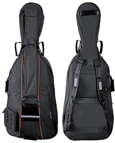 GEWA Cello Gig-Bag Premium 1/8-10 mm Polsterung mit Bogentasche und Rucksackgurten