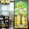 Sichtschutz-Fensterfolie, europäischer Kirchenstil, Buntglas, kein Kleber, statische Haftung, dekorative Fensteraufkleber 80x200cm