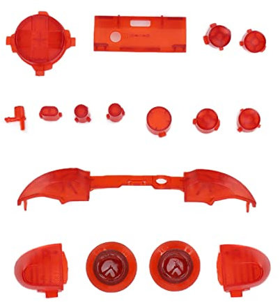 ASHATA Replacement Full Buttons Kit for Xbox, Full Trigger Module Set RT LT RB LB ABXY Buttons Game Controller Button Accessory Set, for XBOX Series X for XBOX Series S gamepad(Transparent red)