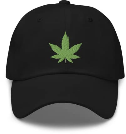 Generisch Baseball Cap mit Cannabis Blatt Stickerei, Kappe, Baseballcap, Basecap, Unisex