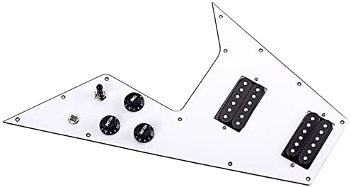 Schlagbrett Gitarre vorverdrahtet Weiß 3 Ply Geladener Vordrahtlicher Pickguard Für Flying V Gitarre