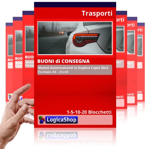 LogicaShop Buoni di Consegna in Duplice Copia Autoricalcante, Moduli 50x2, Formato A5, 22x15cm (10)