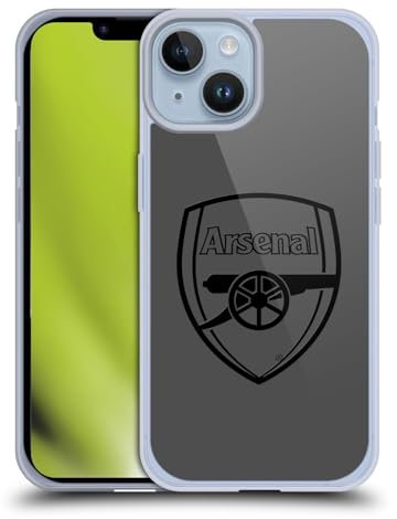 Head Case Designs Officially Licensed Arsenal FC Black Logo Crest 2 Soft Gel Case Compatible With Apple iPhone 14