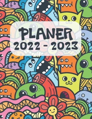 Monster Doodle Wochenplaner Oktober 2022 - Dezember 2023: Soft Cover - 15 Monate Wochenplanung für Alltag, Schule oder Beruf - 8,5 x 11 Zoll (21.59 x 27.94 cm)