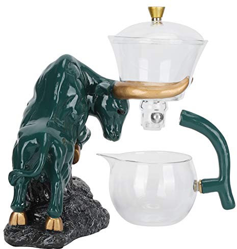 Lazy Kungfu Teeset aus Glas, Teekanne aus Borosilikatglas, Teebereiter, Tropfkanne, Teegeschirr, Geschenk(Grün)