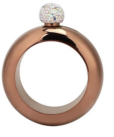 Armband Armreif Handgelenk Flachmann – Edelstahl Wein-/Alkoholkrug Armband Handgelenk Flachmann Trichter Tanzen Geburtstag Party (Bronze 1)