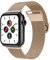FVKOOG Rose Gold Edelstahl Metall Ersatzbänder Kompatibel mit Apple Watch Bands 45mm 44mm 42mm Schleife Magnetic Mesh Armband, L