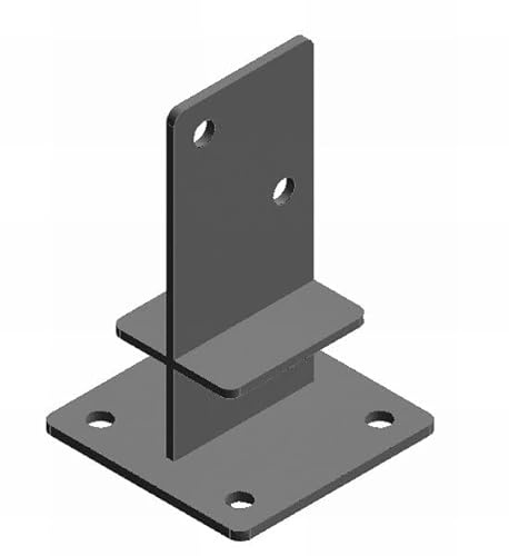Pollmann®Baubeschläge 5934250 Pfostenträger T mit Auflage zum Aufdübeln, Höhe 230 mm, feuerverzinkt