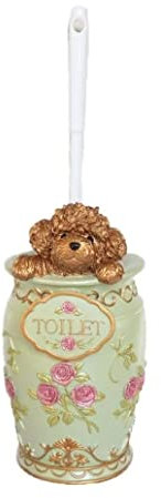 Toilet Brush Holder Toilet Brush and Holder Resin Toilet Brush and Holder Bathroom Toilet Toilet Brush Set Poodle Dog with Base Removable Toilet Bowl Brush Toilet Bowl Brush and Holder ( Color : Coffe