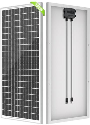 WERCHTAY 100w Solarpanel 12V/24V Monokristalline, Solarmodule Hocheffiziente Modul PV Power Ladegerät Solarpanele für Häuser Camping RV Batterie Boot Caravan und andere Off Grid Anwendungen