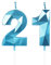 Yiran Geburtstagskerzen Zahlen 21, 5cm 3D Blau Geburtstagskerzen, Kerzen Geburtstag, Geburtstag Kerzen, Tortendeko Geburtstag, Kuchendeko Geburtstag, Geburtstagskerzen für Geburtstagsdeko, Nummer 21