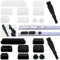 18PCS Dust Plugs Set Compatible with MacBook Pro 13 Inch 15 Inch Laptop Port Silicone Protection Anti Dust Plugs Caps Covers,With two Brushes and a Clear Box（ Black，transparent)