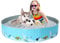 COMSLE Dog Paddling Pool Hard Plastic for Dogs, Foldable Dog Swimming Pool Large with Upgraded PP Board, Puppy Bathing Pool for Garden Patio Bathroom（120 X 30cm）
