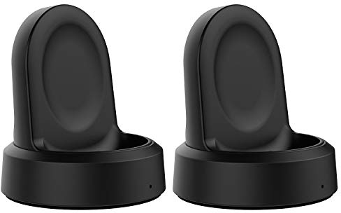 MoKo 2 Stück Ladestation Kompatibel mit Samsung Galaxy Watch 42mm/46mm SM-R810/SM-R815/SM-R800, Magnetisch Ladegerät Ersetzbar Ladeständer Charger Dock, Schwarz