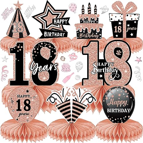 Decoración 18 Cumpleaños 10pcs Centro de Mesa para Cumpleaños para Fiestas para CumpleañOs Suministros Decoración (18)