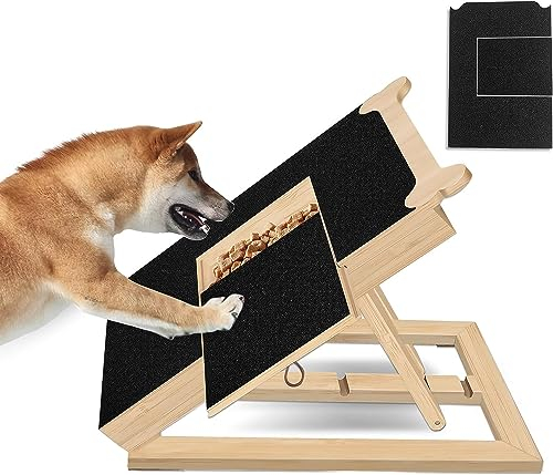 Kratzbrett für Hunde Mit Integrierter Leckerli-Box - Quadrat Nail Scratch File Board für Haustiernagel Care Sanding Paws Trimmer Toy für Empfindliche Hunde (2)