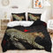 Yaofeiou Chic Tiermuster Leopard Bettwäsche 155x220 3teilig 3D Effekt Leopard Thema Bettwäsche Schwarz Weiß Wendebettwäsche Mikrofaser Bettbezug Tiermotiv Bettwaren-Set mit 2 Kissenbezug 80x80