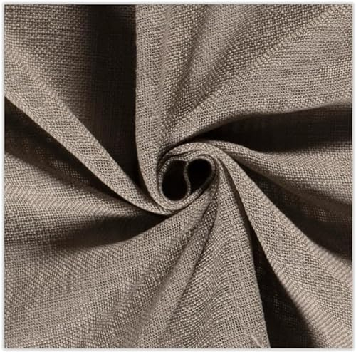 Leinenlook Uni - Baumwollstoff Leinenoptik grob - rustikale Baumwolle - BW Stoff Meterware, Dekostoff Leinen, Tischwäsche nähen *Ab 50cm, Farbe: 054 Graubraun