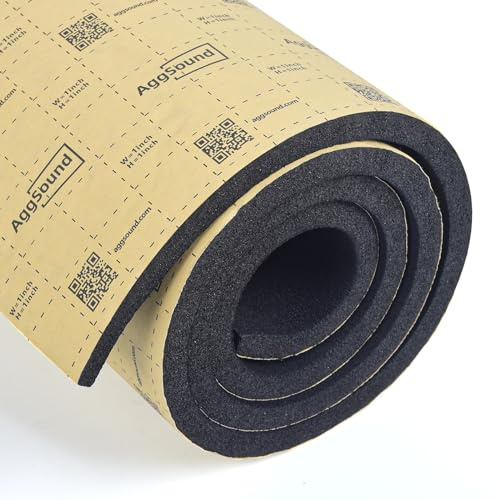 AggSound 1 Rolle 20mm 152×40cm Dicke Schaumstoff, Auto Isolierung selbstklebend| Isoliermatte selbstschneidend (0,56㎡, 6sqft)