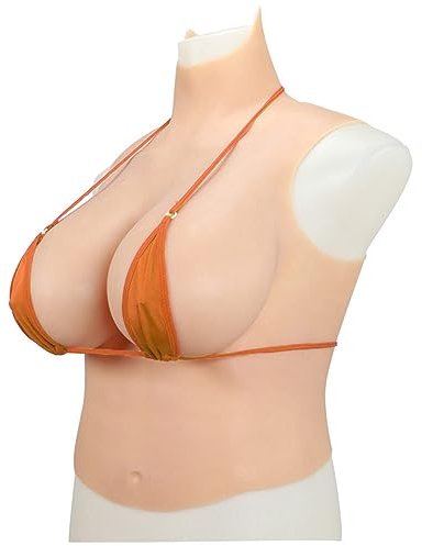 WASHLA Crossdressers Pettorale Silicone Forme di Seno B-H Coppa Riempite di Cotone Tette Finte per Transgender Cosplay Shemale(Size:Coppa E,Color:Color 3)