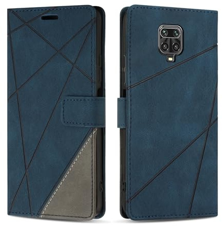 SONWO Handyhülle für Redmi Note 9s / Redmi Note 9 Pro/Redmi Note 9 Pro Max Hülle, Premium PU Leder Handyhülle Wallet Silikon Schutzhülle Klapphülle für Redmi Note 9s, Blau