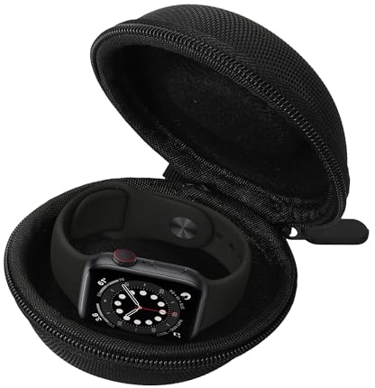 kwmobile Uhrenbox mit Reißverschluss - Uhren Etui für Damen und Herren - Box für Smartwatch Uhren - Hartes Reise Case - Universelle Aufbewahrung - Donut Uhrengehäuse in Schwarz