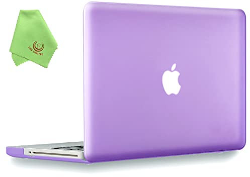 UESWILL Compatible with 2008-2012 MacBook Pro 13 inch Case Model A1278, with CD-ROM, Smooth Matte Hard Shell Case Cover + Microfibre Cleaning Cloth, Purple