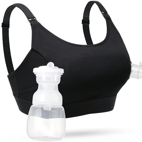momcozy Hands Free Pumping Bra,Black
