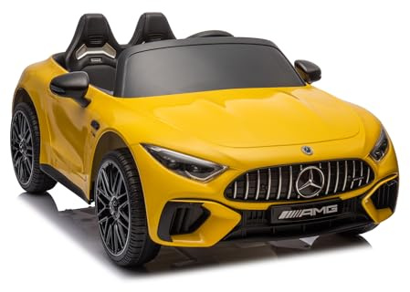 Auto elettrica per bambini Mercedes AMG SL 63 con telecomando 2,4 Ghz Gialla (Senza Lettore Video MP4)