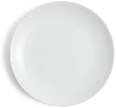 Glim&Glam Dinner Plates White Porcelain Coupe Plate Set 10.5 Crockery Restaurant Catering (4), JPFPP27