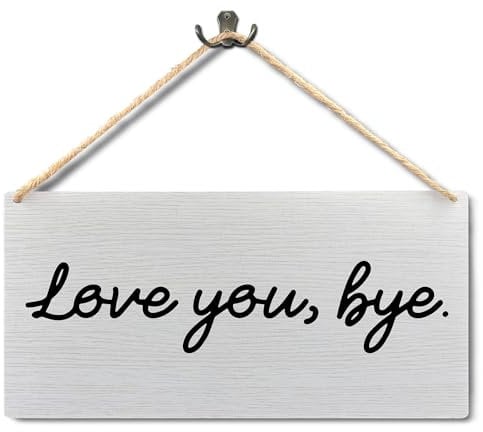 Grapehiker Hallway Decor for Walls - Love You Bye Wooden Sign, Love You Bye Wood Signs for Home Wall Decor, Hallway Decor, Love Signs for Home Decor 12x6 Inches