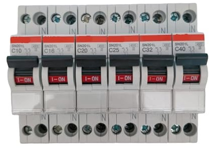 Disjoncteur miniature SN201L 1P+N Type C 16A 20A 25A 32A 40A 1 pièce(Color:20A)