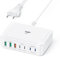 USB C Ladegerät, 165W USB C Adapter 7-Port GaN Schnellladegerät PD 3.0 Power Adapter mit 4 USB-C und 3 USB-A Mehrfach Ladegerät USB C Netzteil für iPhone 15 14 13 Pro/Pro Max,MacBook Pro, iPad,Samsung