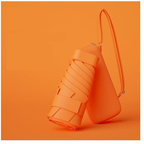 BKSK Paraguas para La Lluvia Mini sombrilla Plegable, compacta y portátil, Bolsillo for sombrilla, sombrilla for Lluvia o Sol Paraguas Fuerte para El Viento y La Lluvia.(B)