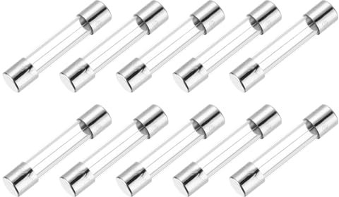 sourcing map Glassicherung, 10 A, 250 V, 6 x 30 mm, Zeitverzögerung, UL-gelistet, träge Sicherung für Haushaltsgeräte, 10 Stück