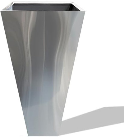 Köhko® Vaso a piramide di design in acciaio inox Vina, altezza di 114 cm, effetto acciaio inossidabile