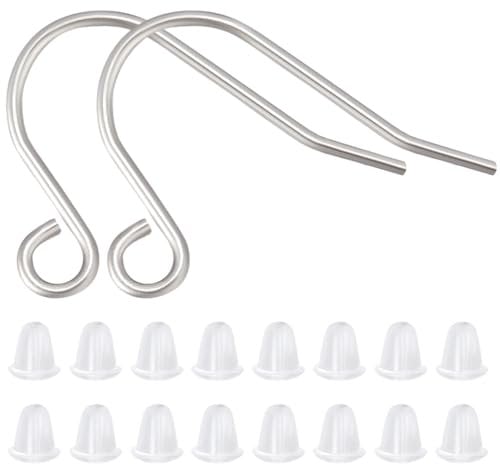Beebeecraft 1 Box 300Pcs 316 Surgical Stainless Steel French Earring Hooks with Loop Dangle Earring Findings for DIY Earring Making (Pin: 0.7mm/0.03in, 21 Gauge)