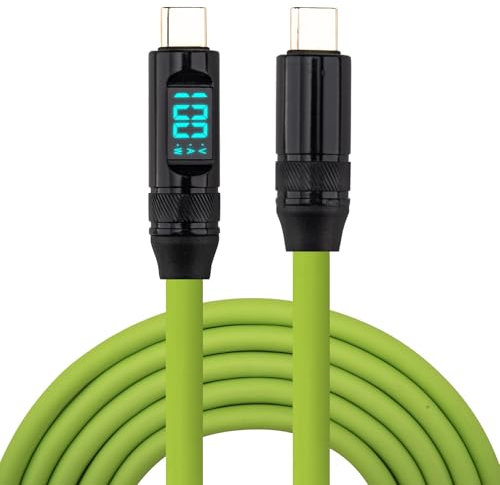Leehitech 1.5M/4.92FT 100W Fast Charging USB C to USB C Cable with LED Display, 20Gbps Data Transfer Type C PD Charging Cable, Support 8K HD Display for iPhone 16/15, Macbook, iPad, Galaxy S24