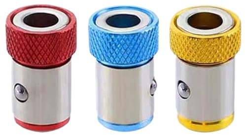 Magnetic Screwdriver Ring, Removable Screw Bit, 3-Pieces Chrome Vanadium Steel Precision Bit Holder for Professional Home Repair Projects Furniture Installation